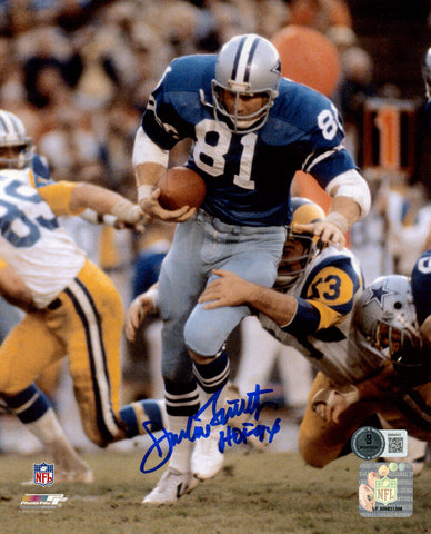 Jackie Smith Autographed Dallas Cowboys 8x10 Photo HOF Beckett 48205