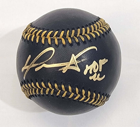 David Ortiz Signed Boston Red Sox Rawlings Black Baseball W/ HOF 22 Beckett