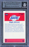 Lakers Magic Johnson Authentic Signed 1986 Fleer Stickers #7 Card BAS Slabbed