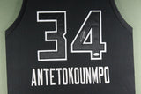 GIANNIS ANTETOKOUNMPO (Bucks black TOWER) Signed Autographed Framed Jersey JSA