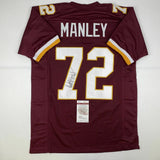 Autographed/Signed DEXTER MANLEY Washington Burgundy Football Jersey JSA COA