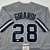 Autographed/Signed Joe Girardi New York Grey Baseball Jersey JSA COA