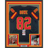 FRAMED Autographed/Signed DWAYNE BOWE 33x42 Kansas City Black Jersey JSA COA