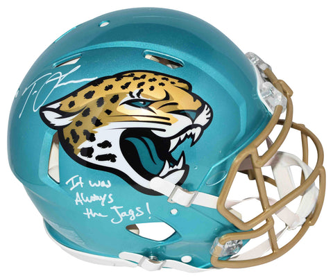 TREVOR LAWRENCE SIGNED JACKSONVILLE JAGUARS AUTHENTIC FLASH HELMET + ALWAYS JAGS