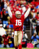 JOE MONTANA AUTOGRAPHED 8X10 PHOTO SAN FRANCISCO 49ERS BECKETT BAS QR 233731