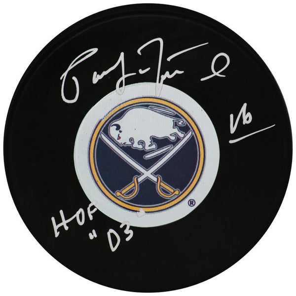 Pat Lafontaine Signed Buffalo Sabres Logo Hockey Puck w/HOF'03 - (SCHWARTZ COA)