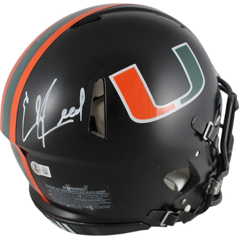 Ed Reed Autographed Miami Hurricanes Alt Nights Pro Helmet Beckett Witness 49273