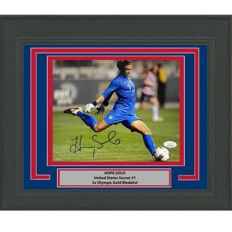 Framed Autographed/Signed Hope Solo Team USA World Cup USWNT 8x10 Photo JSA COA