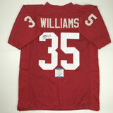 Autographed/Signed AENEAS WILLIAMS Arizona Red Football Jersey Beckett BAS COA