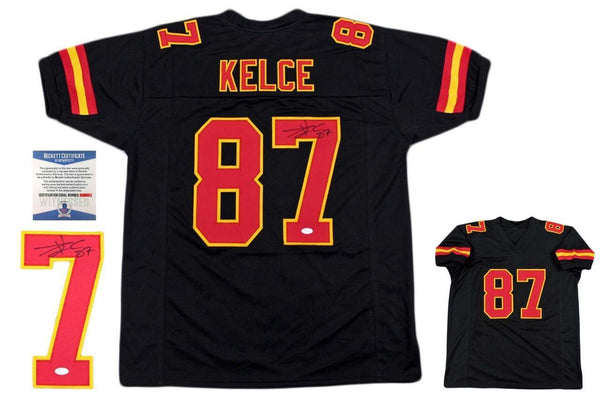 Travis Kelce Autographed SIGNED Jersey - Black - Beckett