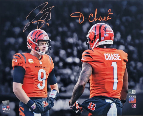 Joe Burrow & Ja'Marr Chase Signed Bengals 16x20 Photo Fanatics Beckett Witnessed