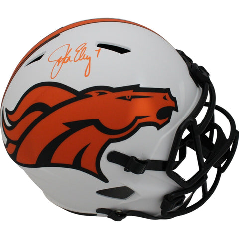 John Elway Signed Denver Broncos Lunar F/S Helmet Beckett 45447