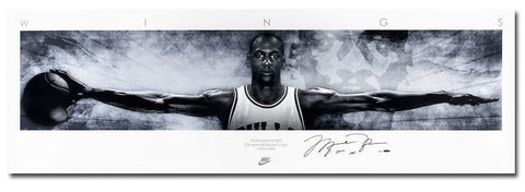 MICHAEL JORDAN Autographed "HOF 2009" Bulls 72" x 23" Wings Photo UDA LE 123