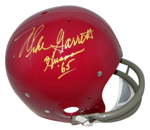 MIKE GARRETT AUTOGRAPHED USC TROJANS FULL SIZE THROWBACK TK HELMET + HEISMAN 65