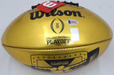 Deshaun Watson Autographed Gold Clemson Champ Football (Smudged) Beckett I41472