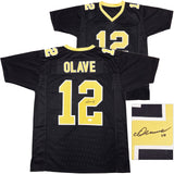 NEW ORLEANS SAINTS CHRIS OLAVE AUTOGRAPHED BLACK JERSEY BECKETT WITNESS 230166