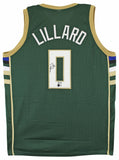 Damian Lillard Authentic Signed Green Pro Style Jersey Autographed BAS Witnessed