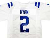 INDIANAPOLIS COLTS MATT RYAN AUTOGRAPHED WHITE JERSEY BECKETT BAS QR 203907