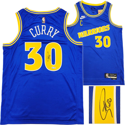 WARRIORS STEPHEN CURRY AUTOGRAPHED NIKE CLASSIC EDITION JERSEY 48 BECKETT 234961