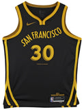 Warriors Stephen Curry "Night Night" Signed Black Nike 2023 City Ed. Jersey JSA