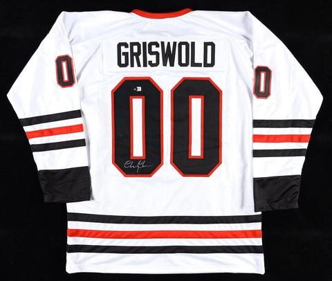 Chevy Chase Signed Blackhawks "Griswold "Jersey (Beckett) Christmas Vacation