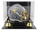 Texas Quinn Ewers Authentic Signed Slate Speed Mini Helmet W/ Case BAS Witnessed