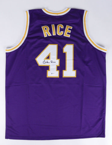 Glen Rice Signed Los Angeles Lakers Purple Jersey (Beckett COA) 2000 NBA Champ