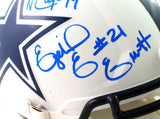 Prescott/Cooper/Elliott Signed Cowboys FS Flat White Authentic Helmet- Beckett W