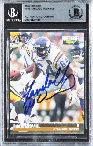 Vikings Randall McDaniel Authentic Signed 1995 Pro Line #388 Card BAS Slabbed