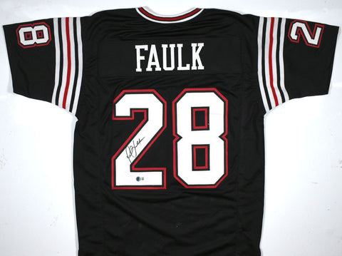 Marshall Faulk Autographed Black College Style Jersey- Beckett W Hologram *Black