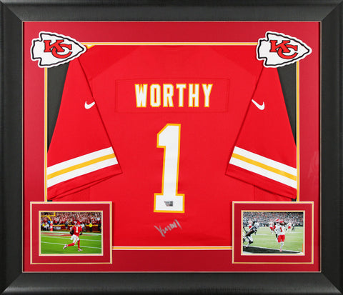 Chiefs Xavier Worthy Authentic Signed Red Nike Game Framed Jersey Fanatics