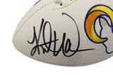 Kurt Warner Autographed/Signed Los Angeles Rams Logo Football Beckett 35842