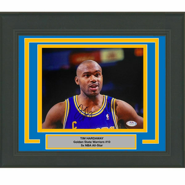 FRAMED Autographed/Signed TIM HARDAWAY Warriors 8x10 Photo PSA/DNA COA Auto #2