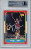 Maurice Cheeks Autographed 1986 Fleer #16 Trading Card Beckett 43891