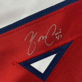 Autographed/Signed Yadier Molina St. Louis White Baseball Jersey Beckett BAS COA