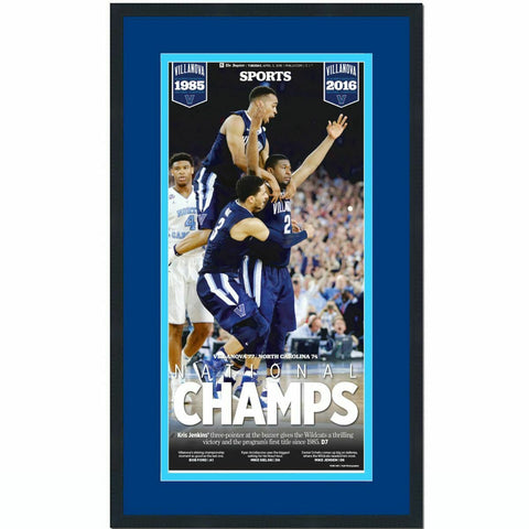 Framed Philadelphia Inquirer Villanova 2016 NCAA Champions Newspaper 17x27 Photo