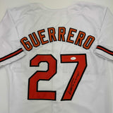 Autographed/Signed Vladimir Guerrero Baltimore White Baseball Jersey JSA COA