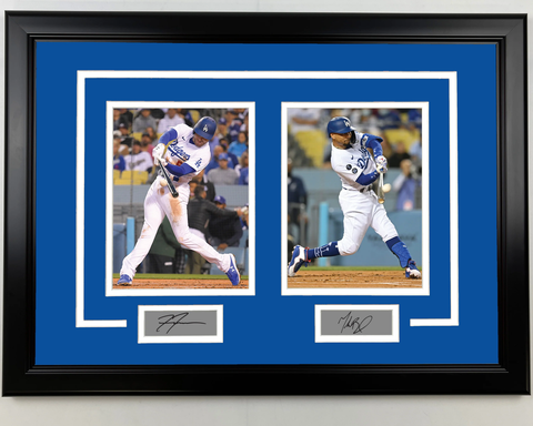 Framed Freddie Freeman & Mookie Betts Facsimile Engraved Sigs Dodgers Dual Photo