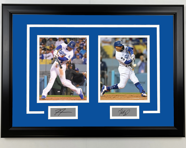 Framed Freddie Freeman & Mookie Betts Facsimile Engraved Sigs Dodgers Dual Photo