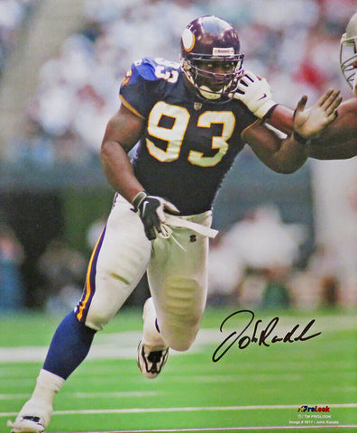 John Randle Signed Minnesota Vikings Purple Jersey Action 16x20 Photo - (SS COA)