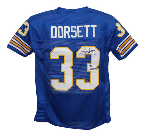 Tony Dorsett Autographed/Signed College Style Blue XL Jersey Heisman BAS 31117