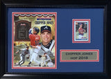 Chipper Jones Autographed Braves Baseball 15x21 Rookie Card Framed Display JSA