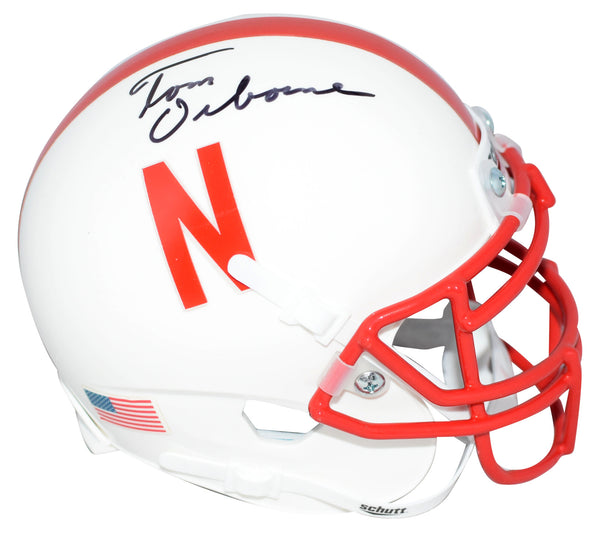 TOM OSBORNE AUTOGRAPHED NEBRASKA CORNHUSKERS MINI HELMET COA