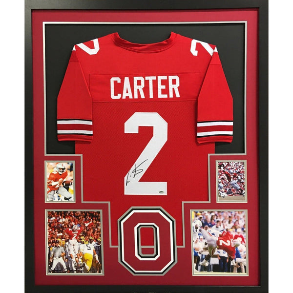 Cris Carter Autographed Signed Framed Ohio State Jersey SCHWARTZ