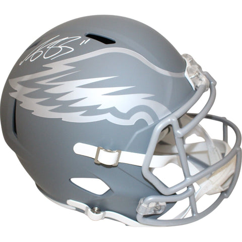 AJ Brown Autographed/Signed Philadelphia Eagles F/S Slate Helmet Beckett 48826