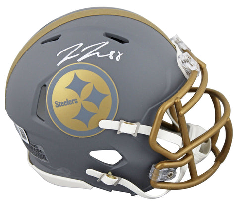 Steelers Pat Freiermuth Authentic Signed Slate Speed Mini Helmet BAS Witnessed