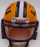 Terrace Marshall Jr. Autographed Yellow Mini Helmet LSU Fanatics Holo XP14004343