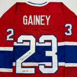 Autographed/Signed Bob Gainey HOF 1992 Montreal Red Hockey Jersey JSA COA