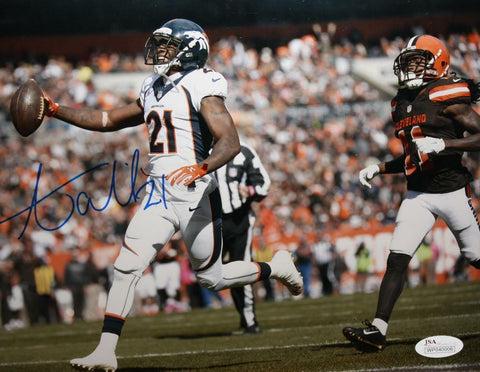 Aqib Talib Autographed Broncos 8x10 Against Browns Photo- JSA Witness Auth