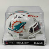 Autographed/Signed Jaylen Waddle Miami Dolphins Mini Helmet Beckett BAS COA